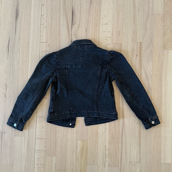 GAP Kids Black Puff Sleeve Icon Denim Jacket, Size Medium (8) - Picture 5 of 7